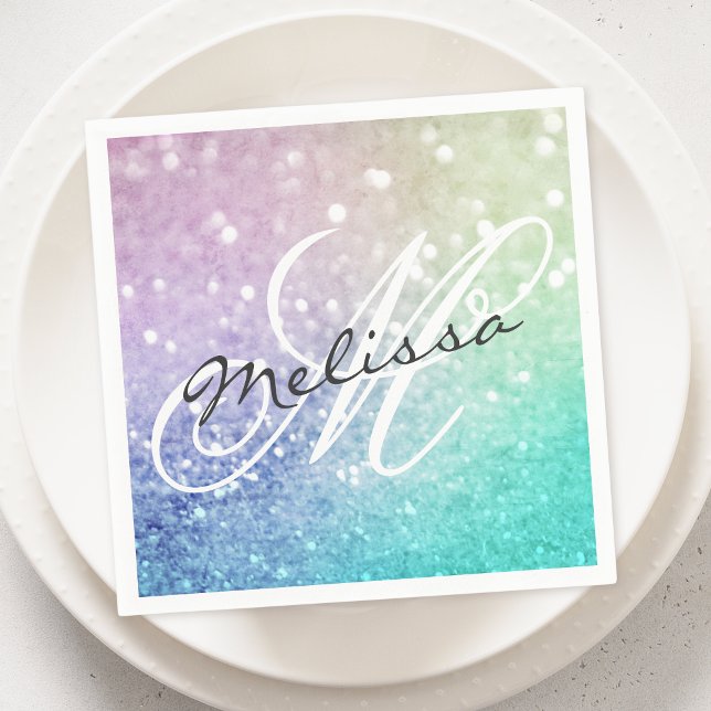 Serviette En Papier Parties scintillant Bokeh Glamour Élégant (Créateur téléchargé)