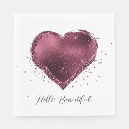Serviette En Papier Parties scintillant cerise de Bourgogne étincelle