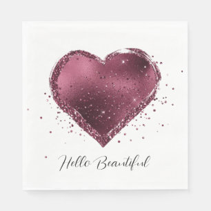 Serviette En Papier Parties scintillant cerise de Bourgogne étincelle