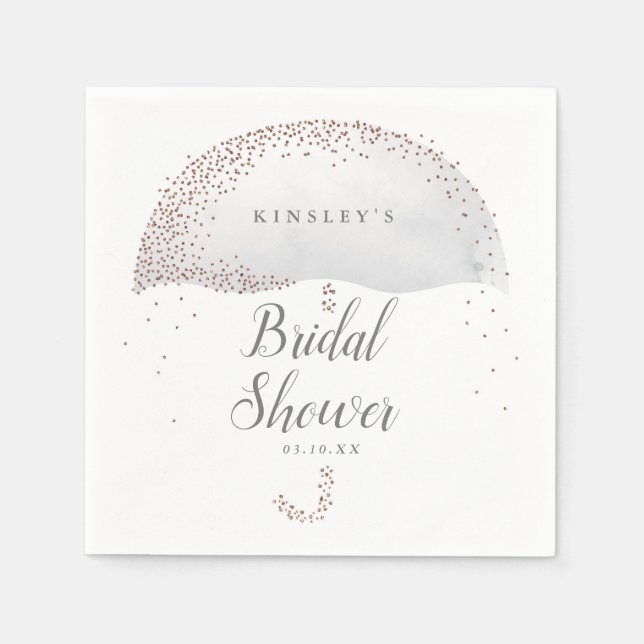 Serviette En Papier Parties scintillant confetti grise parapluie nupti (Devant)