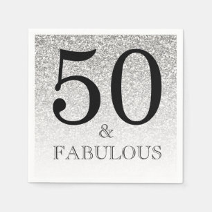 Serviette En Papier Parties scintillant d'argent Ombre 50 et fabuleux 