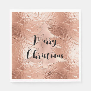 Serviette En Papier Parties scintillant de Noël rose Gold Glam