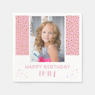 Serviette En Papier Parties scintillant des étoiles roses Anniversaire