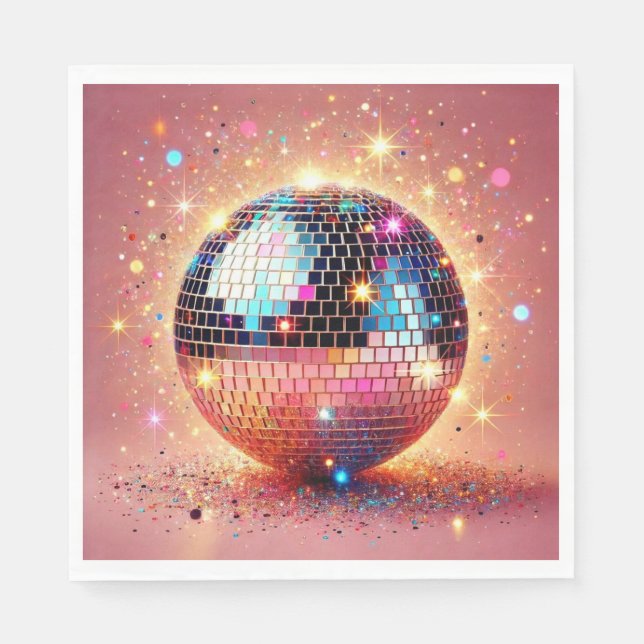 Serviette En Papier Parties scintillant disco serviettes à boules! (Devant)