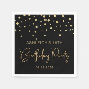 Serviette En Papier Parties scintillant d'or Confetti 18ème anniversai