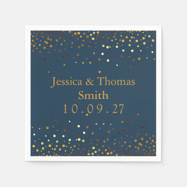 Serviette En Papier Parties scintillant d'or personnalisée Faux Foil (Devant)