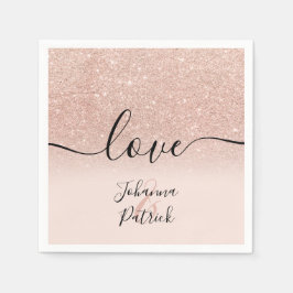 Serviette En Papier Parties scintillant d'or rose moderne blush rose m