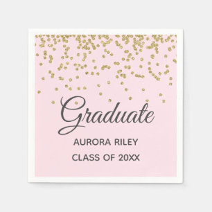 Serviette En Papier Parties scintillant d'or rose pâle Confetti Favor