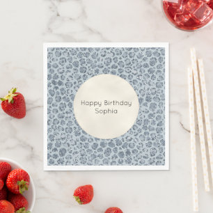 Serviette En Papier Parties scintillant Empreinte de léopard Denim Blu