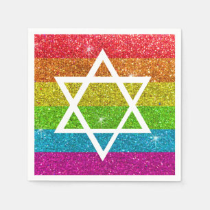 Serviette En Papier Parties scintillant gay pride LGBTQIA Etoile juive