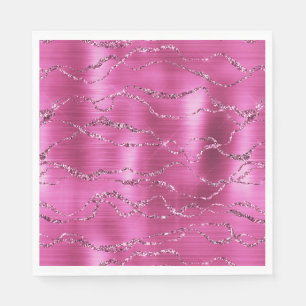 Serviette En Papier Parties scintillant Girl Rose Glitz