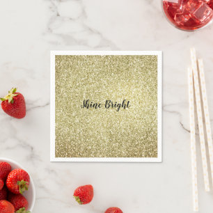 Serviette En Papier Parties scintillant Jaune Gold Glitz