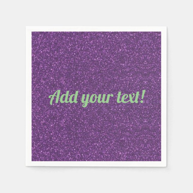 Serviette En Papier Parties scintillant pétillante violette personnali (Devant)