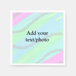 Serviette En Papier Parties scintillant rose bleu vert étincelant past