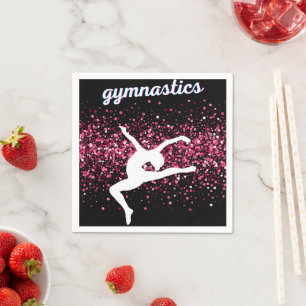 Serviette En Papier Parties scintillant rose bonde de la gymnastique
