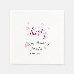 Serviette En Papier Parties scintillant rose de trente ans étoiles noi