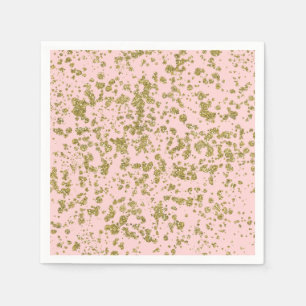 Serviette En Papier Parties scintillant rose et or Glam Girly Splatter