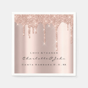 Serviette En Papier Parties scintillant rose Rose Gold Drids Étincelle