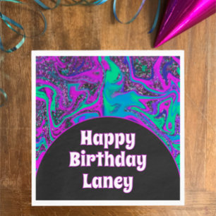 Serviette En Papier Parties scintillant rose Turquoise cool Personnali