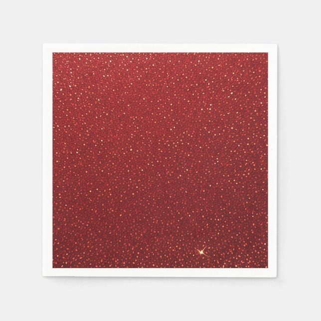 Serviette En Papier Parties scintillant rouge (Devant)