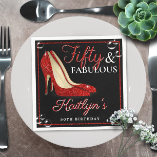 Serviette En Papier Parties scintillant rouge talons hauts   Cinquante