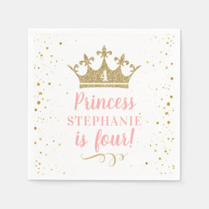 Serviette En Papier Parties scintillant royale d'or rose princesse