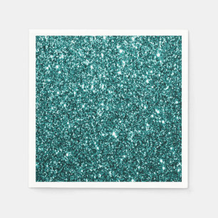 Serviette En Papier Parties scintillant turquoise papier Napkin
