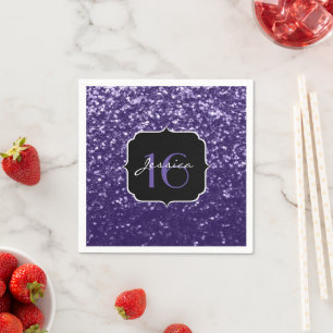 Serviette En Papier Parties scintillant violet foncé Ultra violet écla