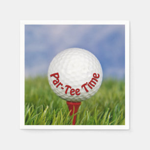 Serviette En Papier Party Golf Ball sur Red Tee