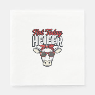 Serviette En Papier Pas aujourd'hui génisse drôle vache vintage vecteu