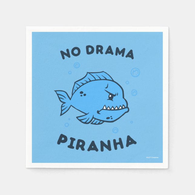 Serviette En Papier Pas de Piranha dramatique (Devant)