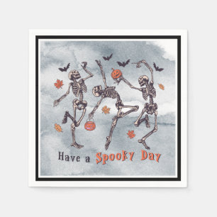 Serviette En Papier Passe Une Éffrayante Journée ! Skeletons d'Hallowe