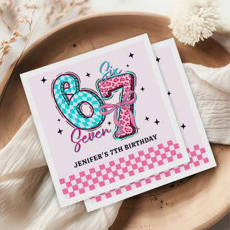 Serviette En Papier Pastel 67 Six Seven Girl Birthday Party