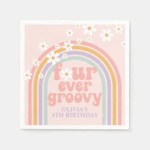 Serviette En Papier Pastel arc-en-ciel Quatre Ever Super 4e anniversai