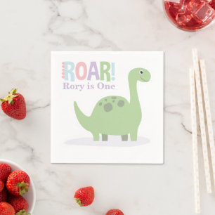 Serviette En Papier Pastel Baby Dinosaures Roar fête d'anniversaire