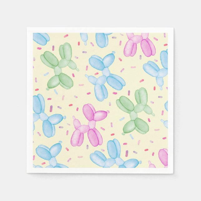 Serviette En Papier Pastel Balloon Animal Anniversaire (Devant)