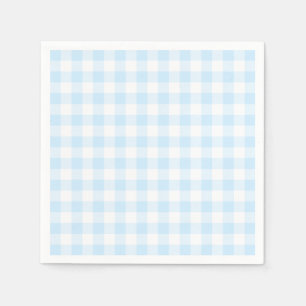 Serviette En Papier Pastel bleu et blanc En vichy