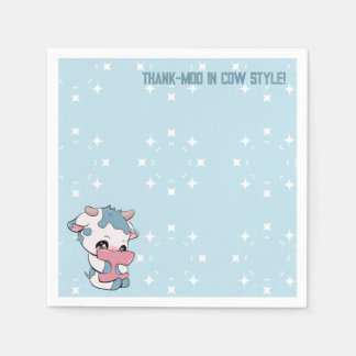 Serviette En Papier Pastel Blue Cute Cow