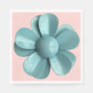 Serviette En Papier Pastel Blue Flower Floral Mariage d'été MCM rose