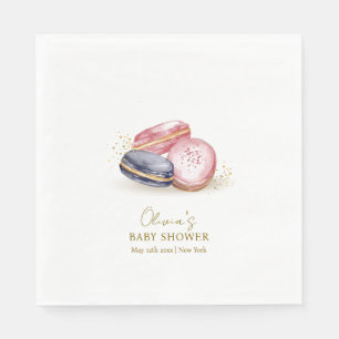 Serviette En Papier Pastel Bonjour Bébé Baby shower Français Macarons