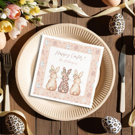 Serviette En Papier Pastel Bunny Trio Festive sur mesure