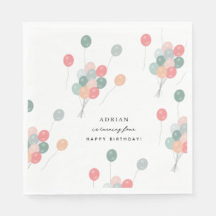 Serviette En Papier Pastel coloré Balloons de fête d'anniversaire mode