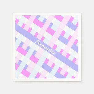 Serviette En Papier Pastel Colours Été Printemps Stripes Personnaliser
