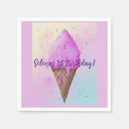 Serviette En Papier Pastel Crème glacée Cone goutte