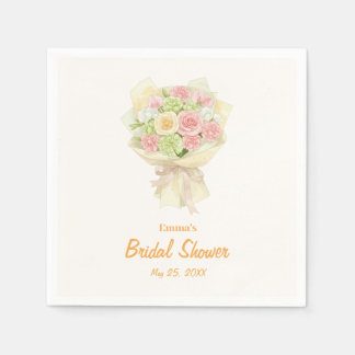 Serviette En Papier Pastel Floral Bridal Shower bouquet