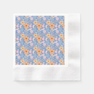 Serviette En Papier Pastel Floral motif C01 Lblue BG