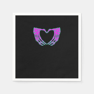 Serviette En Papier Pastel Goth Vêtements, Skeleton Mains de coeur