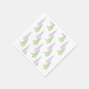 Serviette En Papier Pastel Noël Arbres Napkin