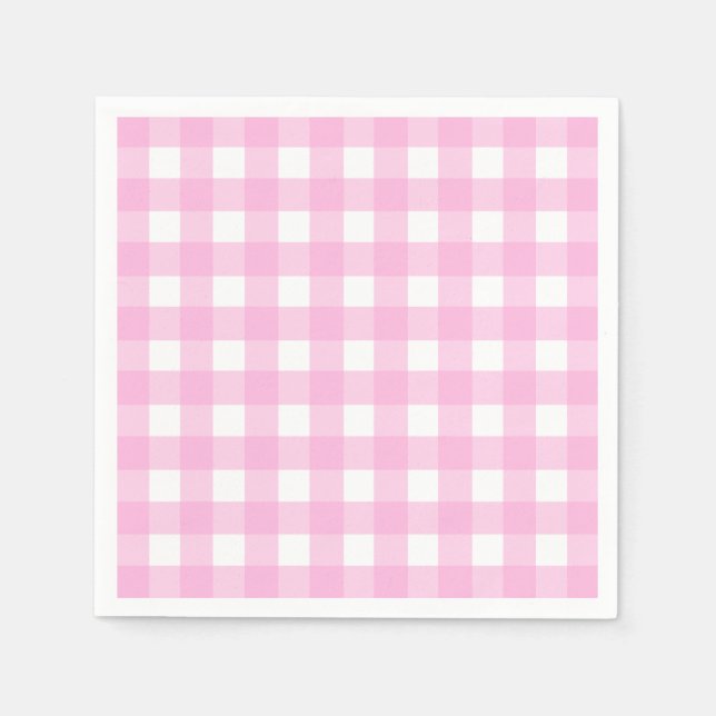 Serviette En Papier Pastel Pink En vichy Motif (Devant)