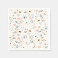 Pastel Poppy Floral Garden Motif
